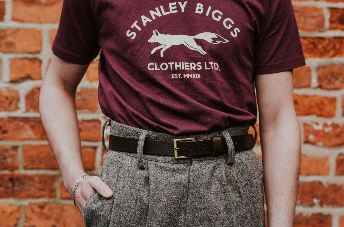 Biggs Fox T-Shirt in Maroon