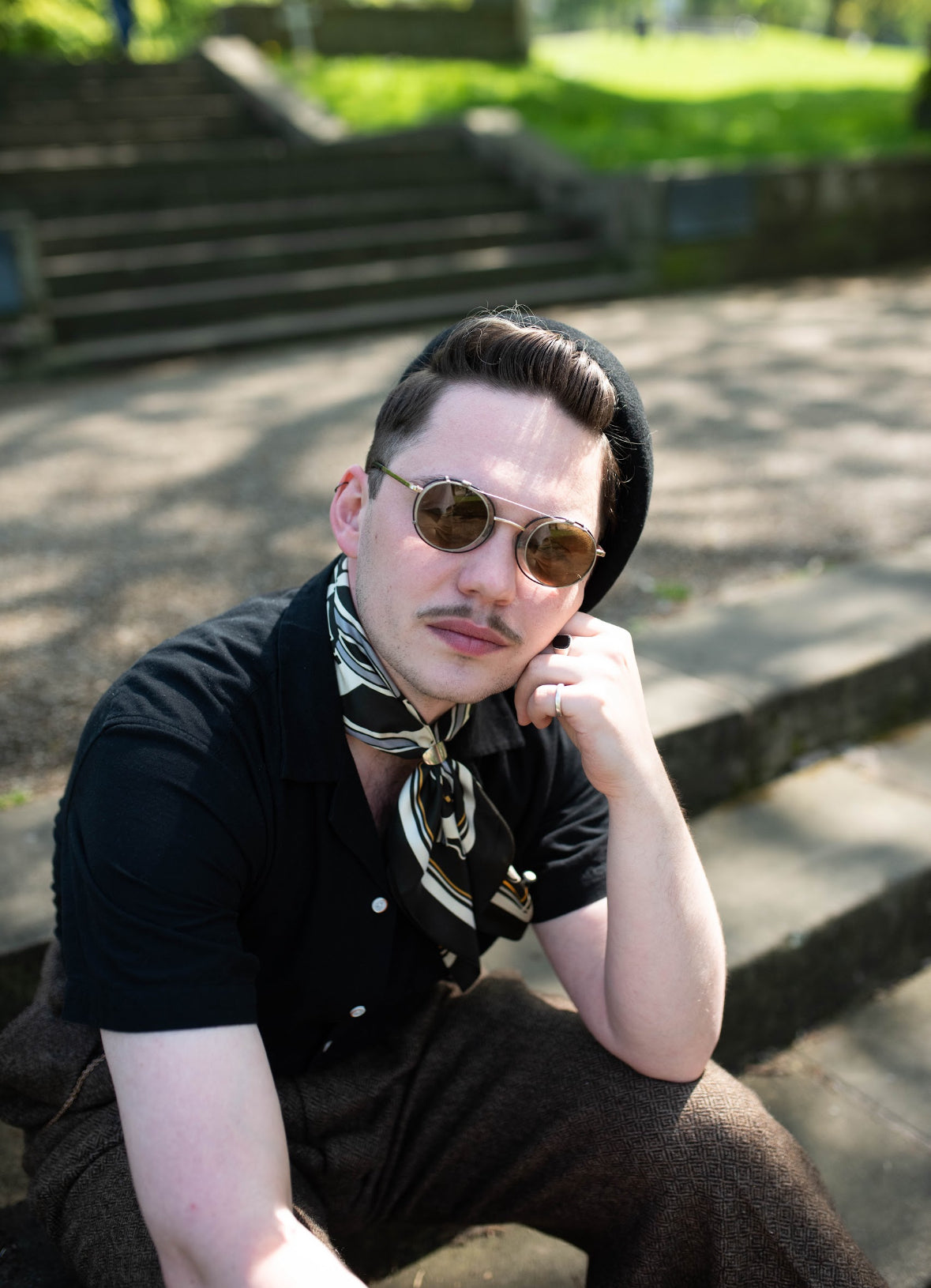 The Albion Deco Scarf in Black