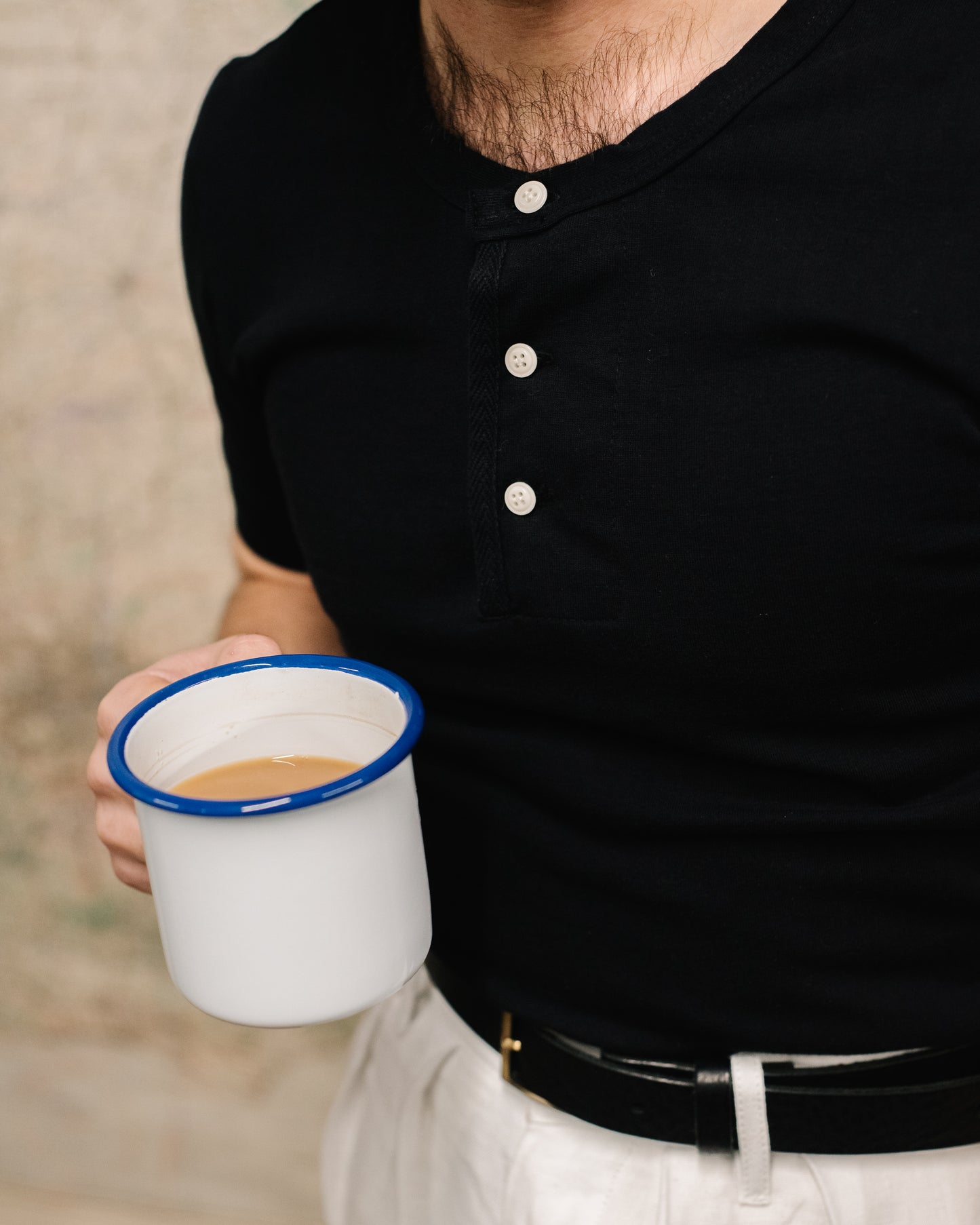 The Arkwright Henley Shirt in Black