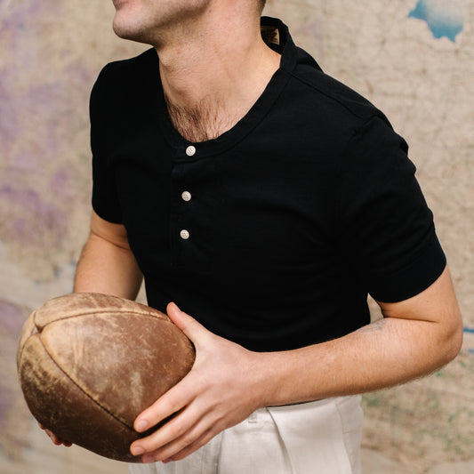 The Arkwright Henley Shirt in Black
