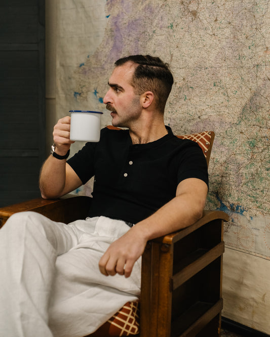 The Arkwright Henley Shirt in Black