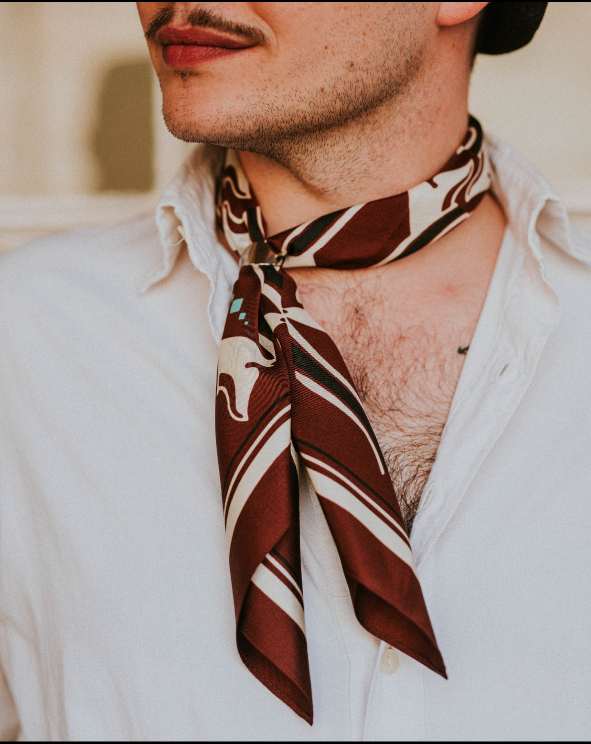 The Albion Deco Scarf in Maroon