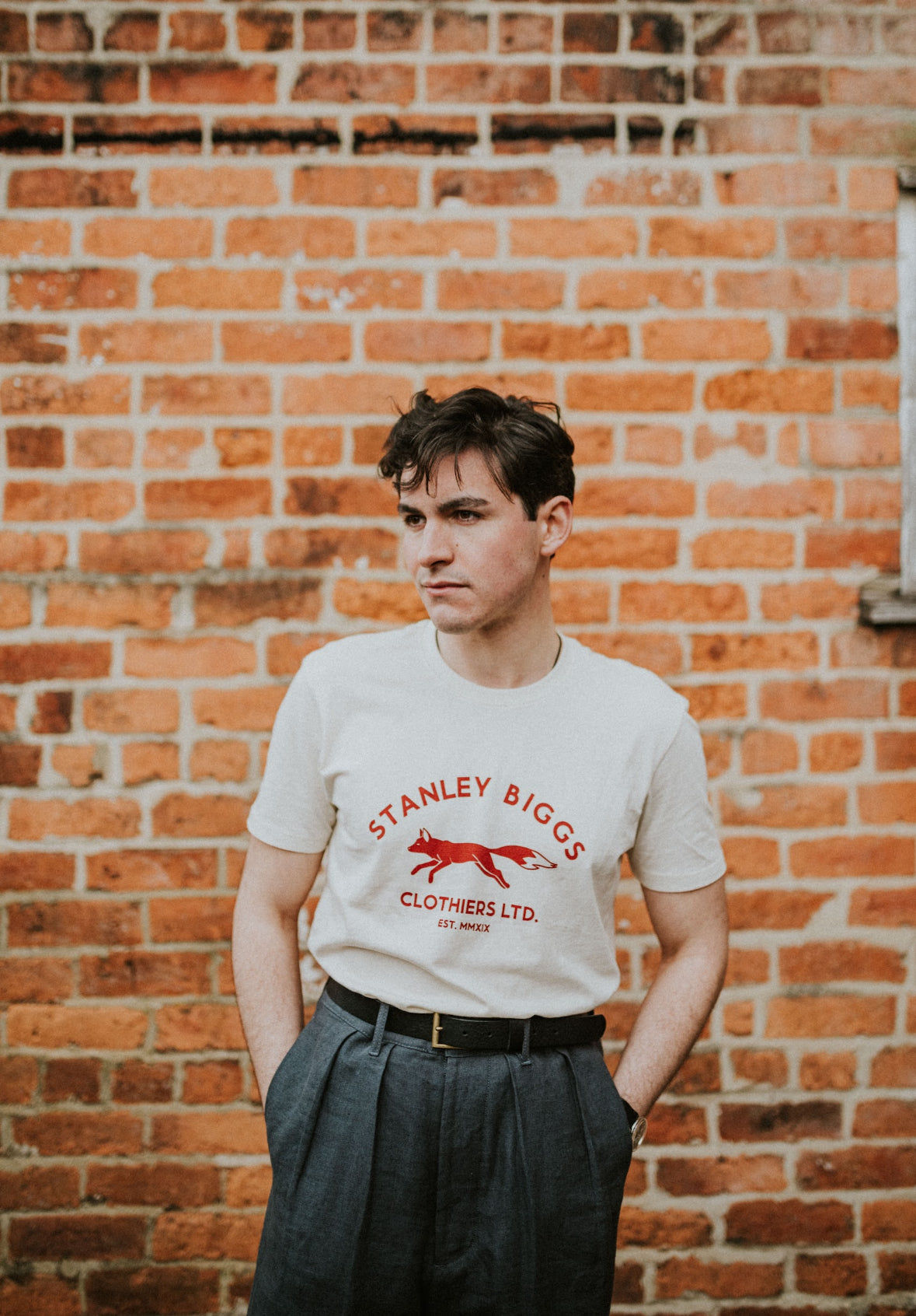 Biggs Fox T-Shirt in Cream