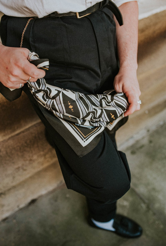 The Albion Deco Scarf in Black