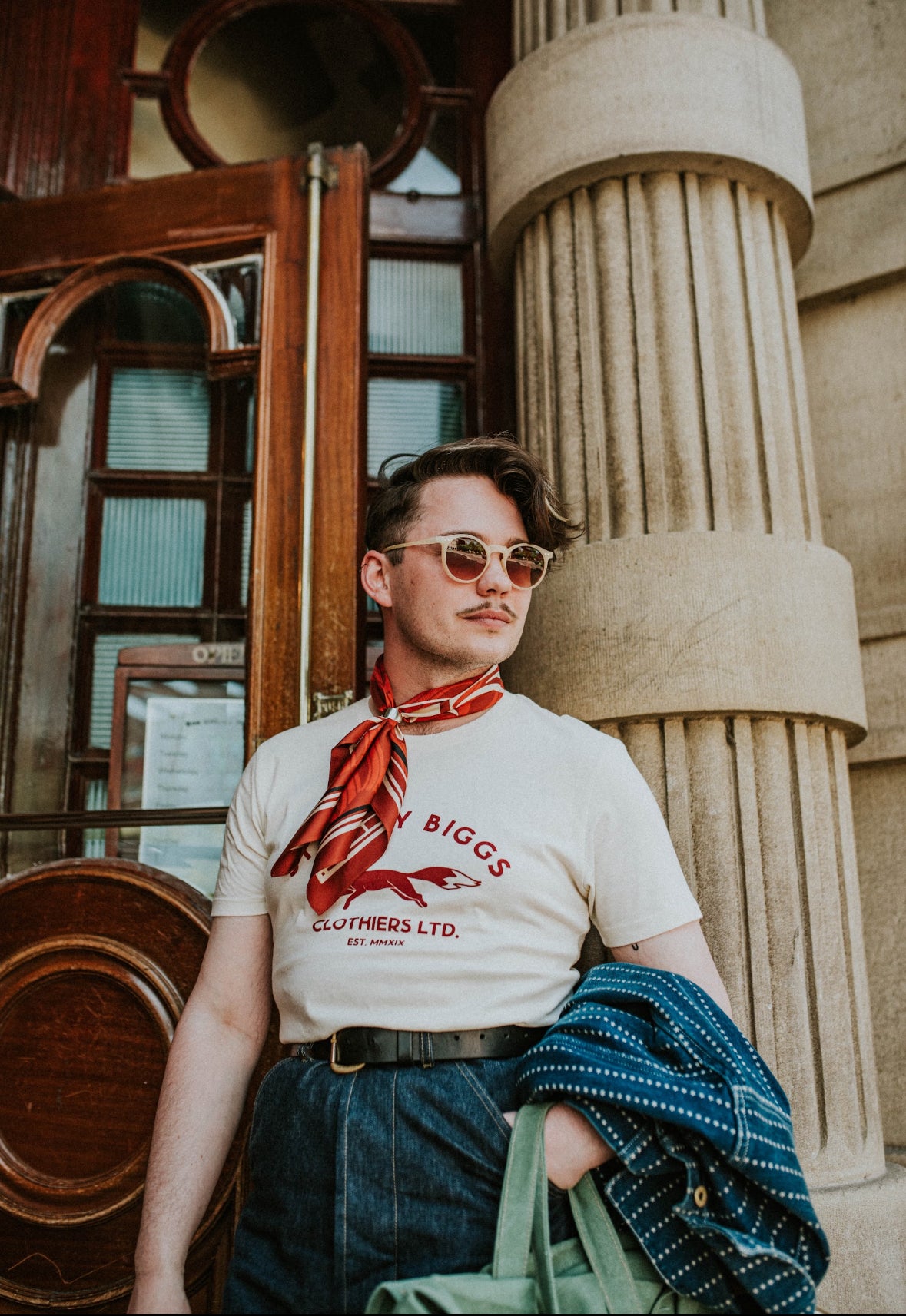 Biggs Fox T-Shirt in Cream