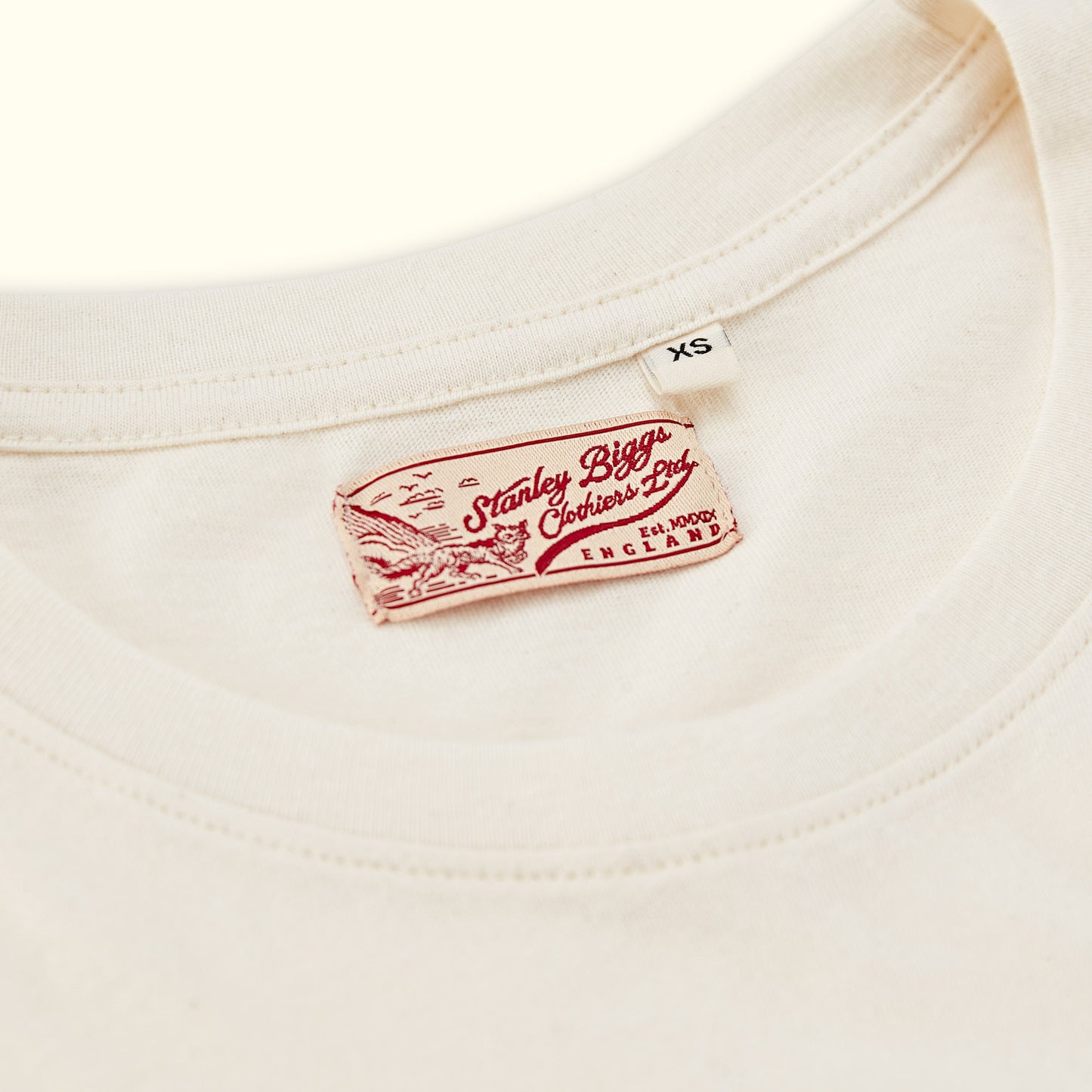 Biggs Script T-Shirt in Cream