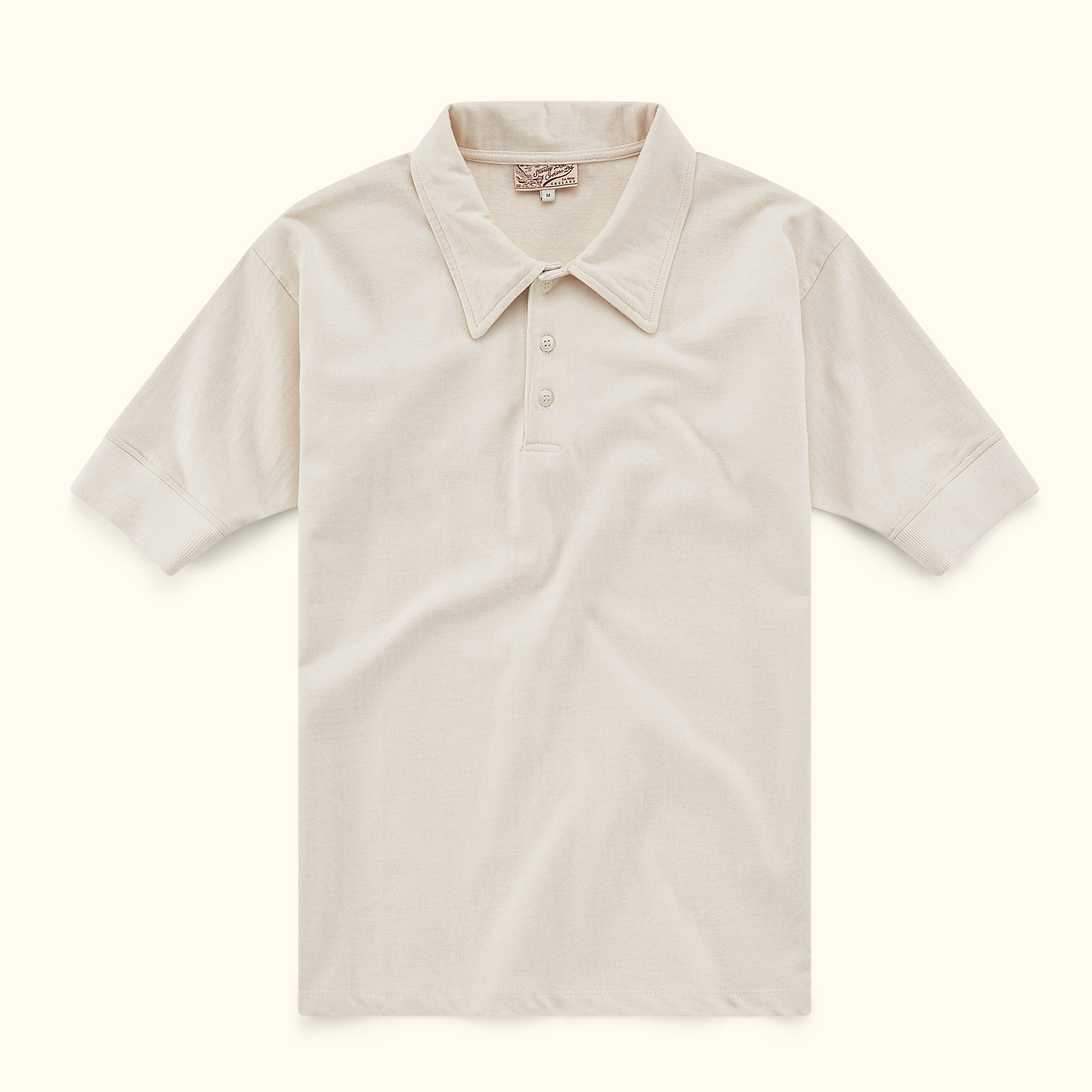 The Radcliffe Buttoned Polo Shirt in Ivory | British Made